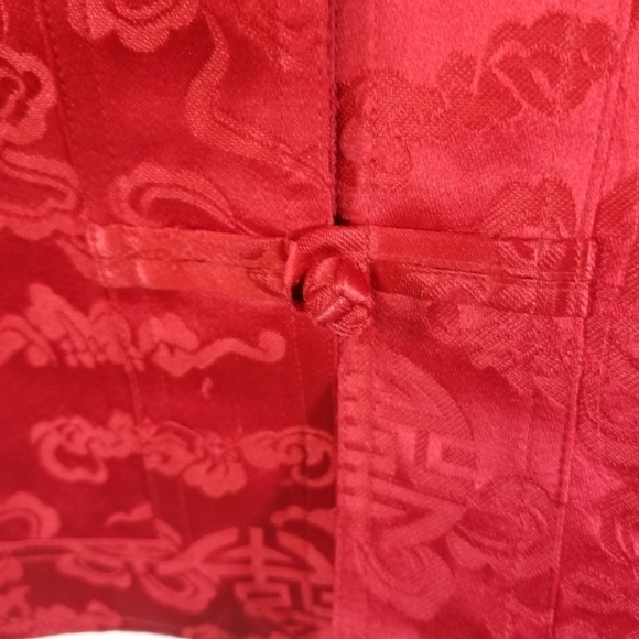 Chicos red silk chinese oriental kimono jacket - Picture 3 of 10